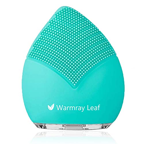 Preisvergleich Produktbild Warmray Leaf elektrische Gesichtsreinigungsbürste und Anti-Aging Gesichtsmassagegerät, Sonic Gesichtsreiniger, Ultra Hygienic Soft Silikon Gesichtsbürste für jeden Hauttyp USB wiederaufladbar