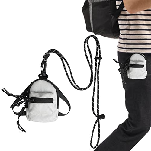Bagima Mini-Umhängetasche, Brusttasche, Anhänger, Neckholder-Anhänger, Tasche mit 1 Vordertasche und Aufbewahrungsfach, 8 x 4 x 11 cm, Mini-Umhängetaschen für die tägliche Reise (Grau) Cover