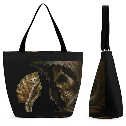 Sac à main crâne de poker pour femme bandoulière grand format 32cm