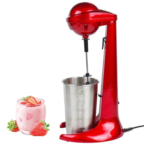 Milkshake Maker Electric Frother, 100W with 500ml Stainless Steel Cup, 2 Speed Settings for Milk Shakes, Cocktails, Frappes and Omelettes