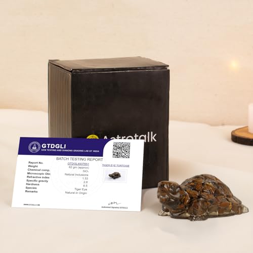 Image of Astrotalk Tiger Eye Tortoise (Kachhua) 2.7x1 Inch | Turtle for Confidence, Protection & Stability | Tortoise for Good Luck for Home | Vastu Items for Housewarming Gift | Home Decor for Living Room