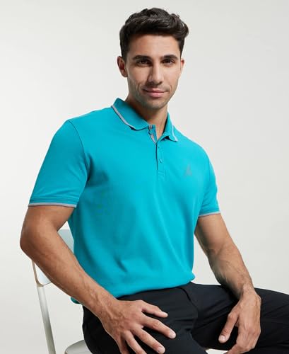 Image of Jockey Men Cotton Blend Solid Regular Fit Sport Polo T-Shirt