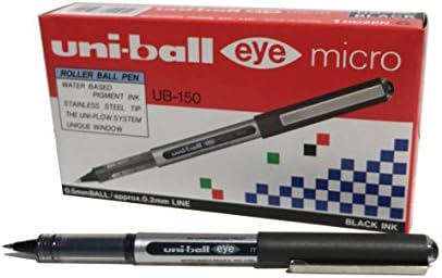 uni-ball 162545000 0.5 mm Nib UB-150 Eye Micro Rollerball Pen - Black (Pack of 12)