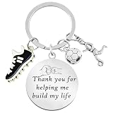 Ediseng 2026 Fathers Day Dad Soccer Gifts from Daughter/Wife/Son,Funny Soccer Keychain for Dad/Stepdad,Personalized Dad Keychain with Football,Cleats,Football Player