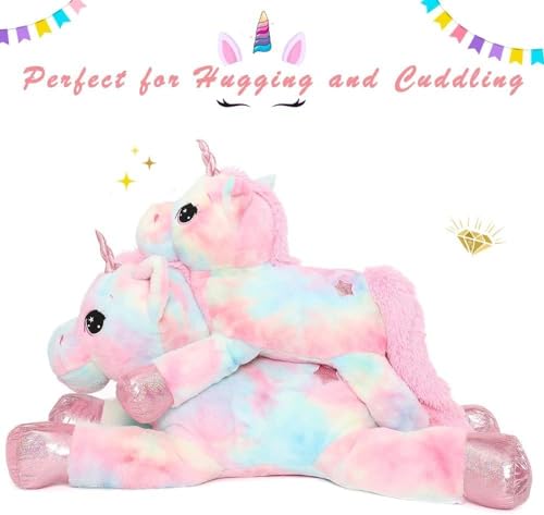 Image of AVSHUB Soft Toys Unicorn for Kids Cute Lovely Cartoon Lovable Hugable Birthday Gift Babies, Girls, Boy, Home Decor (70cm MultiPink)
