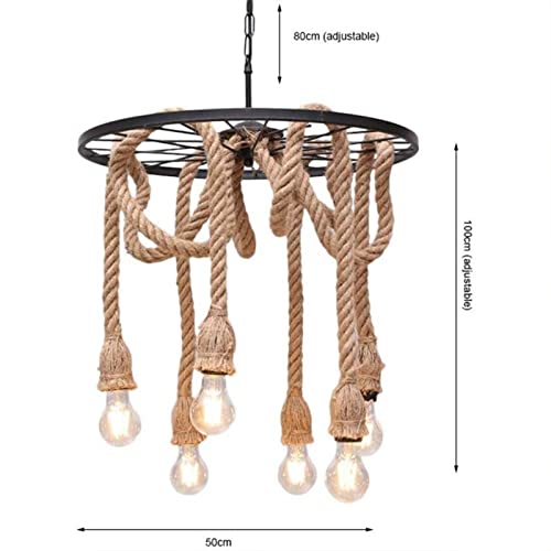 Éclairage Suspendu Vintage de Style Industriel à Corde de Chanvre - 3