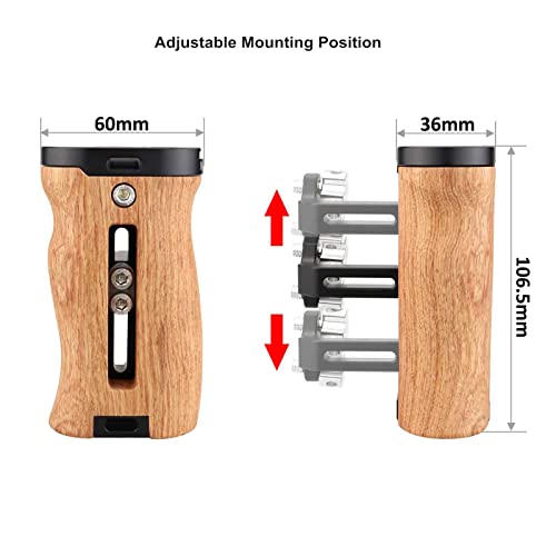 Image of Wooden Side Handle for A7RIII A7III BMPCC 4K 6K Pro Camera Cage