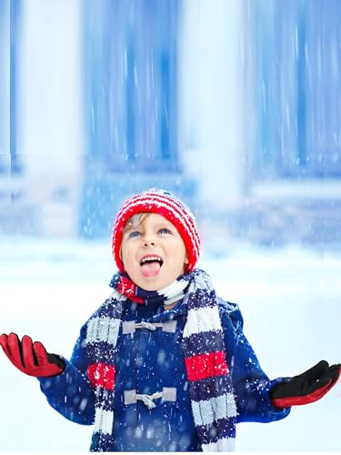 Image of SATINIOR 2 Pairs Kids Winter Snow Gloves Ski Mitten