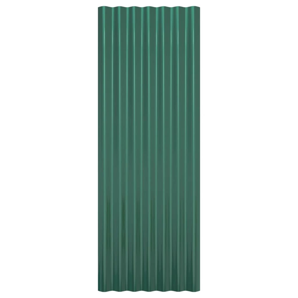 ACAGALA Paneles de techo de metal corrugado, 100 x 36 cm, 12 unidades, chapa de acero galvanizado, resistente a la intemperie, para garaje, cobertizo de jardín y cochera, color verde