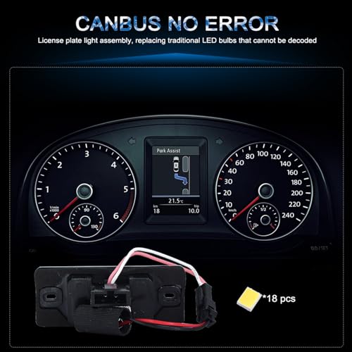 Lámpara para matrícula de remolque y luces blancas de 18 SMD para VW Golf 5 y Passat B5 3