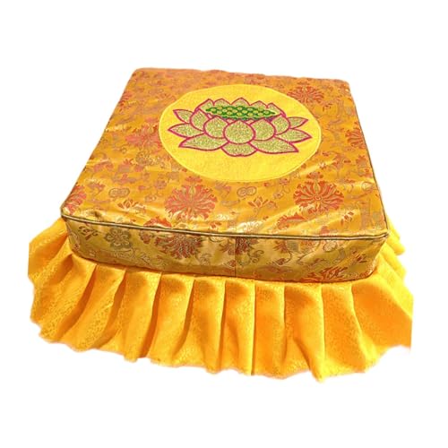 Yiju Kneeling Stool Kneeling Bench with Washable Cover Gift Comfortable Flat Seat Buddha Meditation Floor Seat for Deep Meditation, Yellow Set