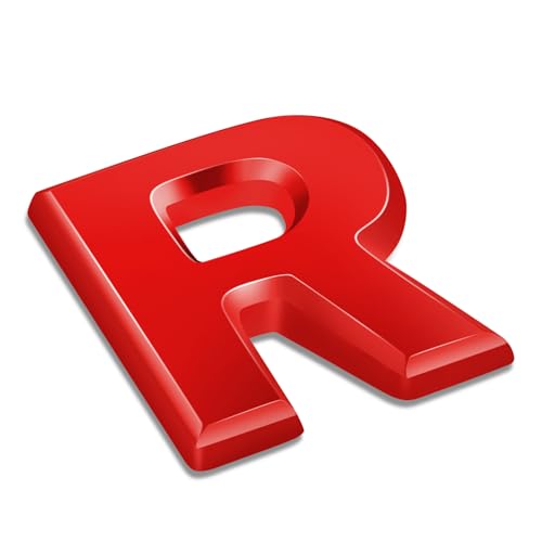 Image of DNA Motoring EM-L-LETTER-R-RD Red Letter Metal Decal Emblem Badge Sticker for Auto Car Truck Motorcycle Logo - R