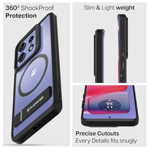 Image of KAPAVER Mag-X with Kickstand Back Cover Case for Motorola Edge 50 Pro (Mag-X Kickstand Black, Mag-X Kickstand)