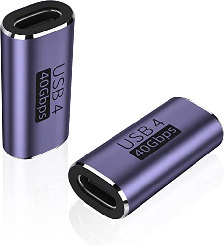 Image of ETZIN USB C Female to Female Adapter 40Gbps USB4 Adapter Support 100W, 8k@60Hz, 5K@60Hz, 4K@120Hz Pack of 2