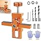 Schranktür Installationspositionierer Set, Schranktüren Bohrschablone mit 3 Bohrern, Cabinet Door Hardware Mounting Jig Positioning Tool den Meisten Schranktüren Einstellbarer Länge