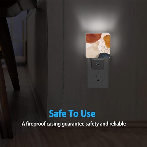 Image of Boho Abstract Night Light,Geometric Modern Art Night Lights Plug into Wall for Boys Girls, Led Lamp for Stairway /Hallway /Bedroom 0.5W Nightlight Sleep Friendly