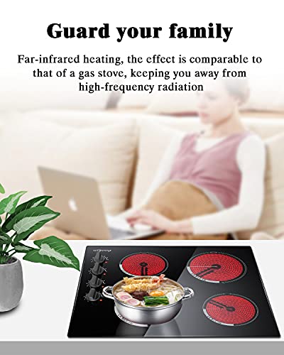 Electric-Cooktop-24-inch-Cooksir-Electric-Stove-Top-4-burner-Built-in-Radiant-Electric-Stovetop-with-9-Heating-Level-Knob-Control-Auto-Shut-Down-Protection-220-240V-Hard-Wired-No-Plug