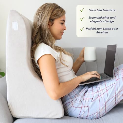 Relivy - Lesekissen mit Memory-Schaum | Ergonomisches Rücken- & Keilkissen für Bett, Sofa & Couch | Orthopädisches Stützkissen gegen Rückenschmerzen & Verspannungen