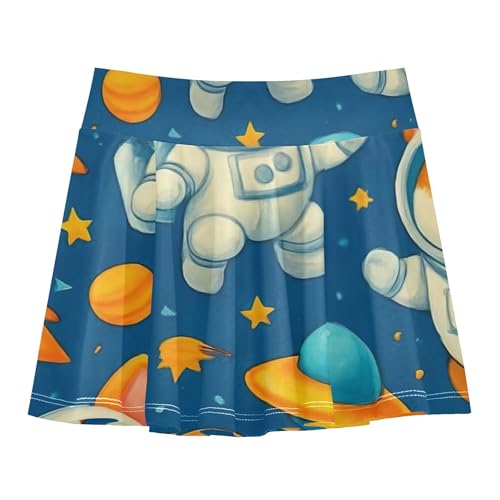 Cute Cartoon Corgis Astronauts Tennis Skirts Toddler Preppy Athletic Shorts Girls Skorts Cheer Skirt 4t