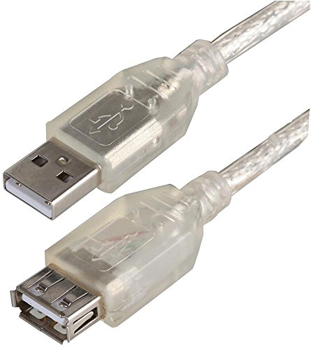 Pro Signal PSG91443 USB 2.0 A Male to Female Lead, 1 m, Transparent, 1m