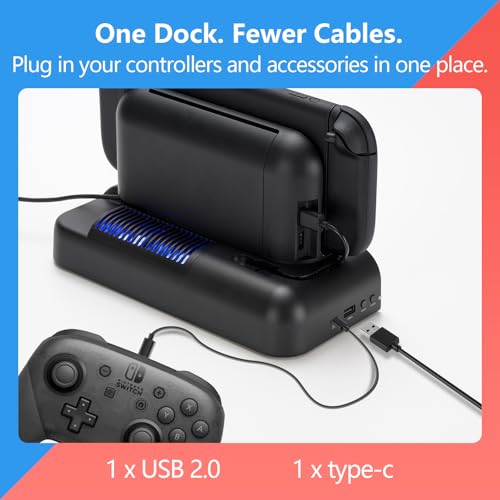 Image of All-in-One Cooling Dock for Switch 2, RGB Stand with Smart Fan, Transparent Game Card Slots, USB Expansion & Ambient Lighting G-STORY
