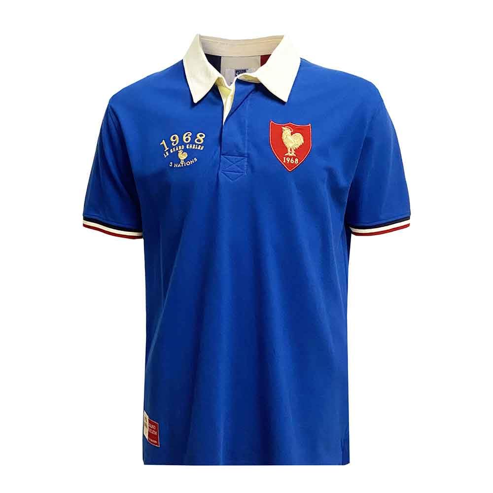 Ellis 1871 Rugby Men's Blue France Rugby 1968 Polo Shirt (Uk, Alpha, Xxl, Regular, Regular, )