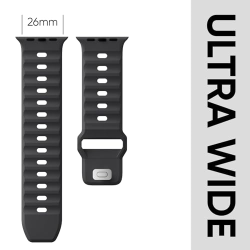 Image of Sport Bands 6-Pack Compatible with Apple Watch Ultra 3 /2 Band 49mm 46mm 45mm 44mm 42mm, Wide Soft Silicone Wristbands Waterproof Strap Men for iWatch Series 11 10 9 8 7 6 5 4 3 SE Ultra