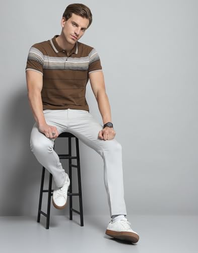 Image of Monte Carlo Men's Regular Fit Polo T-Shirt | Half Sleeve | Striped Collared Tee | Casual Everyday Wear | Stylish & Comfortable Tshirt for Men