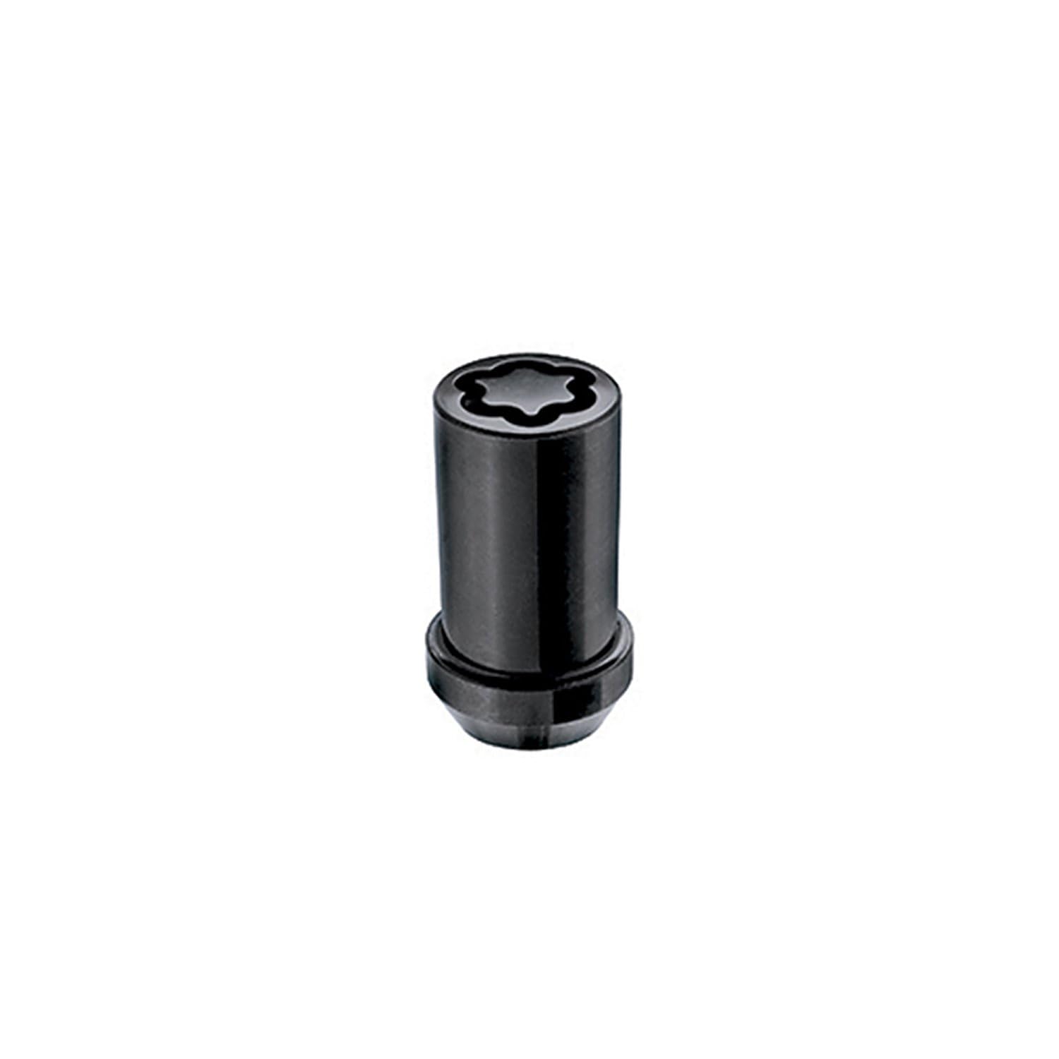 McGard Bloqueo de rueda, Premium, rosca de 14 mm x 1,50, asiento cónico, extremo cerrado, llave incluida, acero, cromo negro, juego de 5 (25515BK)