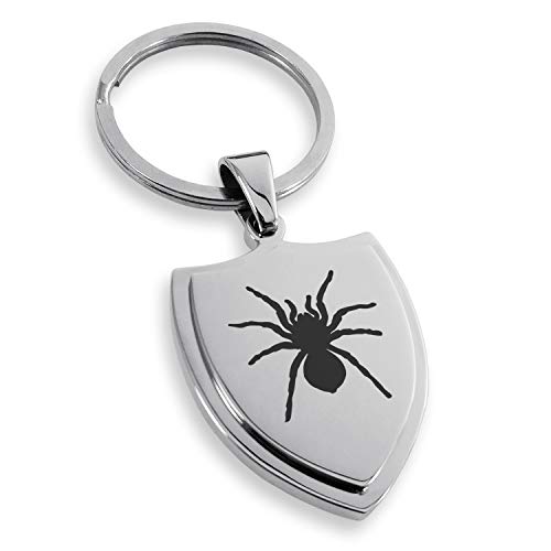 Stainless Steel Tarantula Spider Shield Keychain Keyring