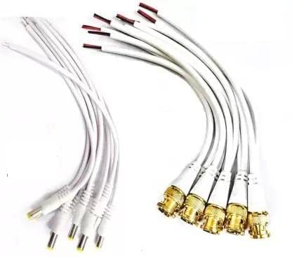 PARMAR ENTERPRISES Connector to BNC+ DC Adapter Female to Male BNC and DC Extension Cable Aviation Plug for CCTV Camera Security DVR Microphone (Connector BNC-16 DC -8)-White (B0BWFFQ8B9) Amazon Price History, Amazon Price Tracker