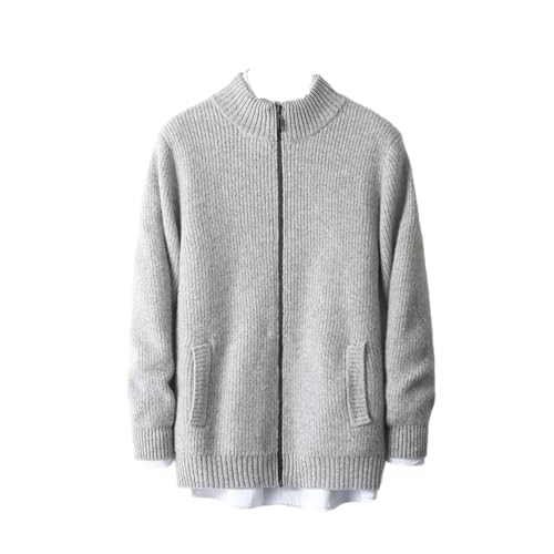 Cárdigan grueso para hombre de lana con cuello alto para invierno