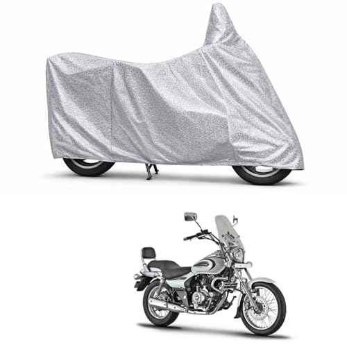 Image of 100% Waterproof Two Wheeler Body Cover Multi Layered Fabric Designed for Bajaj Avenger 400 | Belt Buckle Lock | Silver Mag