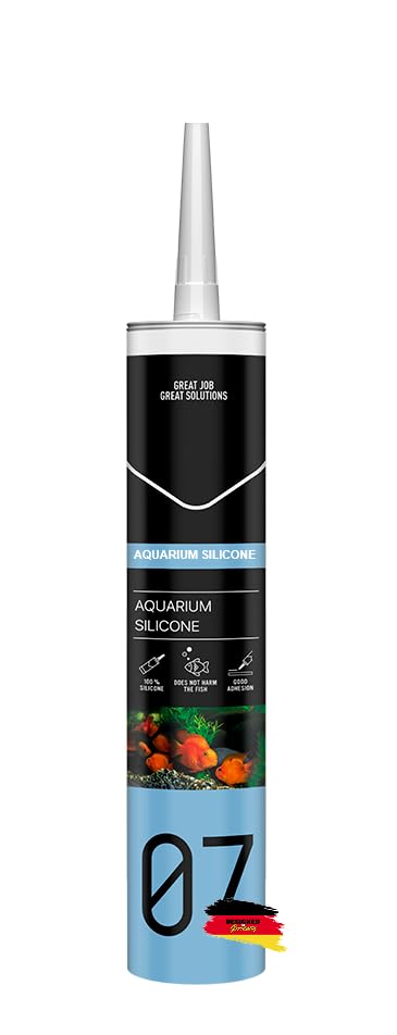 Aquaristik Silikonkleber 280 ml (345 g) Kartusche Transparent – Für Aquarienanwendungen, Hochelastisch, Wasserdicht