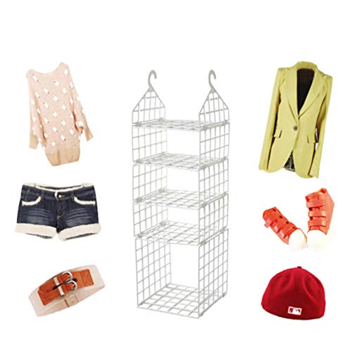 Organizador de armário de plástico para pendurar em 4 camadas IMIKEYA, dobrável, economiza espaço de