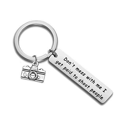Chooro - Portachiavi divertente regalo fotografico con scritta "I Get Paid to Shoot People", idea regalo per fotografo e Metallo, colore: Colore acciaio, cod. Stainless steel