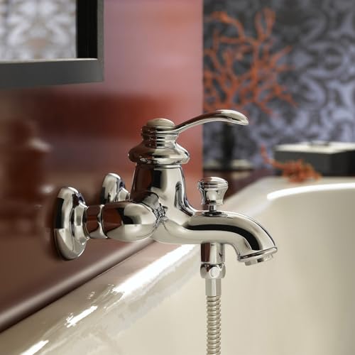 Mitigeur bain-douche Jacob Delafon rétro chrome mural Fairfax - 4