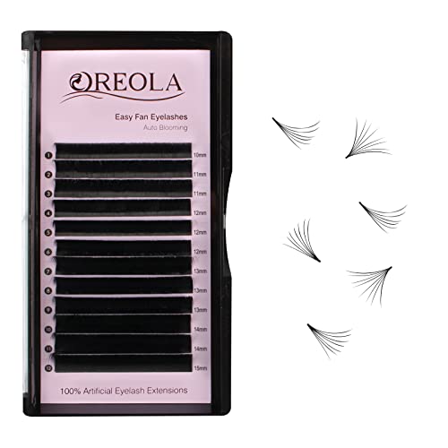 Oreola Volume Lashes Extensions Easy Fan Eyelashes Curled Automatic Flower Eye Lashes Russian Eyelash Extension 0.07C 10-15mm 3D