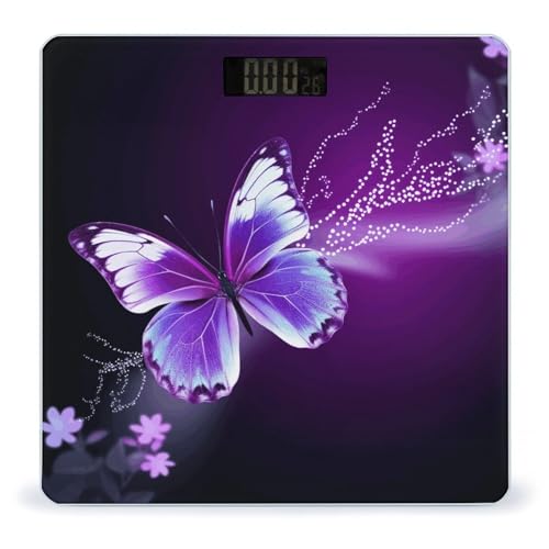 Báscula de baño digital Lovely Purple Butterfly miniatura 1