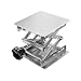 LeTkingok Stainless Steel Lift Table, Laboratory Manual 85-280MM Height Adjustable Miniature Lifting Platform 200x200MM Load 15KG