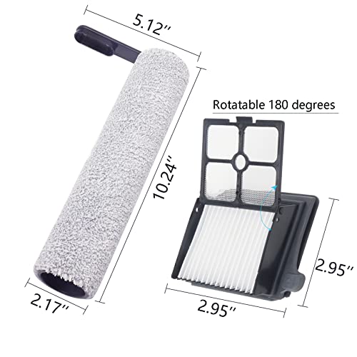 Replacement Brush Roller and HEPA Vacuum Filter for Tineco Floor ONE S7 Pro Cordless Wet Dry Vacuum Cleaner, Replacement Parts for Tineco cleaning solution refill(NOT FIT S7 Steam)