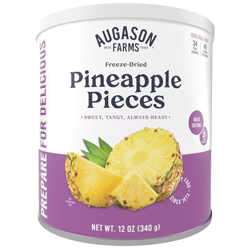 Augason Farms Freeze Dried Pineapple Pieces Can,...