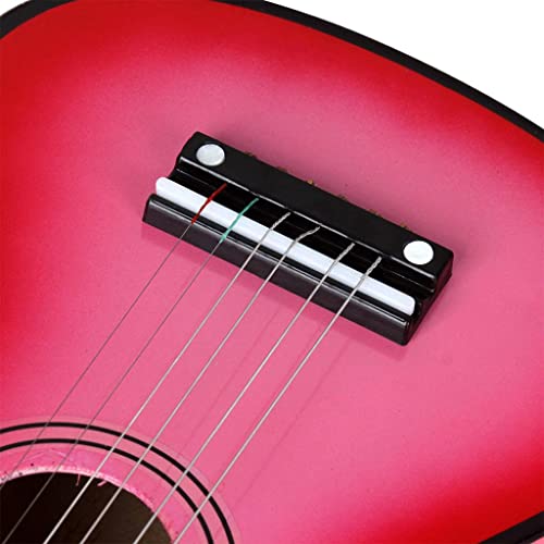 Image of Mini 21Inch 6 Strings Acoustic Guitar Musical Instrument Gift Pink
