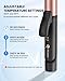 Mooqlizz Dual Voltage Curling Iron, Travel Flat Iron Hair Curler in One for European, 1 1/4 Inch Ceramic Plates with Adjustable Temperature, Travel Size Glove Included, Black