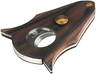 Mantello Cigars Cigar Cutter Guillotine - Gift for Men, Wood, Double Blade Cigar Cutter with Lock System - Stainless Steel in Gift Box