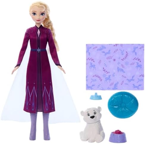 Mattel Disney Karlar Ülkesi Elsa Bebek ve Yavru Ayıcık Figürü, ayıcığın yatağı ve battaniyesi dahil 4 aksesuar, JFG16 - Görsel 5
