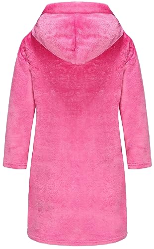 Image of Girls Fleece Robe Boys Hooded Bathrobe Soft Flannel Robe For Kids
