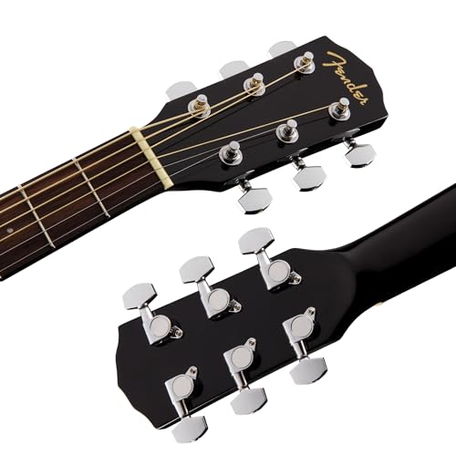 Image of Fender Classic Design Dreadnought Acoustic Guitar - Black Bundle with Gig Bag, Tuner, Strap, Strings, Picks, and Austin Bazaar Instructional DVD