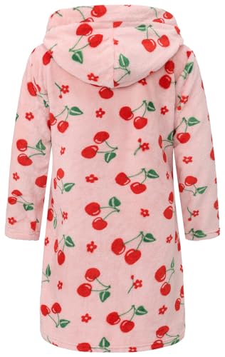 Image of Kid Fleece Hooded Robes Girls Bathrobes Boys Soft Plush Sleepwear Toddler Fuzzy Pajamas