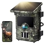VOOPEAK Solar Wildlife Camera - 85MP 4K UHD 30fps WiFi Bluetooth Trail Camera with Night Vision 120° Motion Activated 0.1s Trigger Time IP66 Waterproof for Wildlife Monitoring